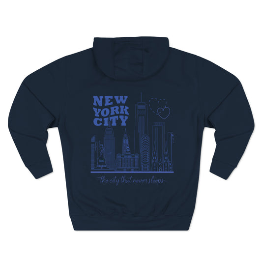 New York City Skyline Premium Cotton Pullover Hoodie