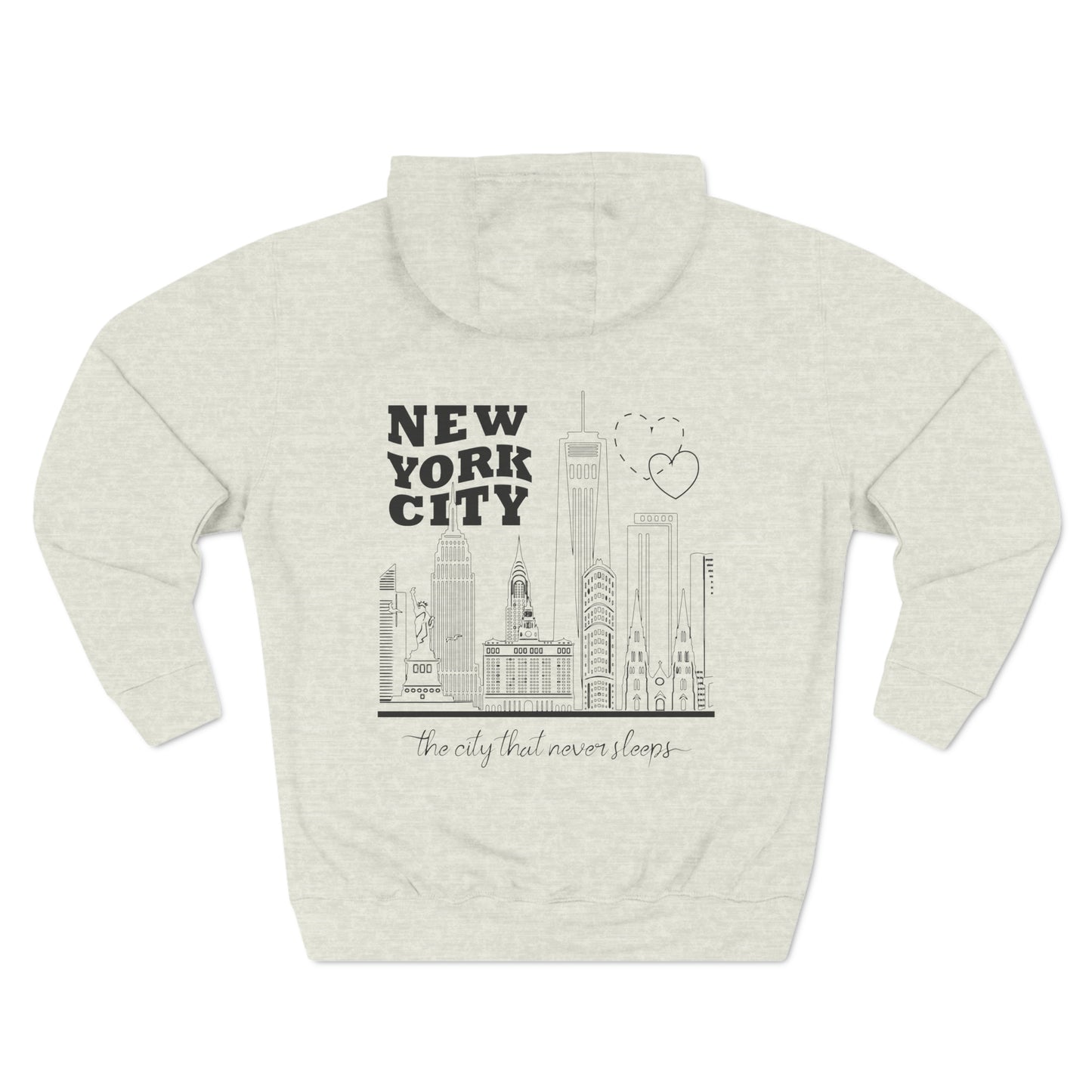 New York City Skyline Premium Cotton Pullover Hoodie