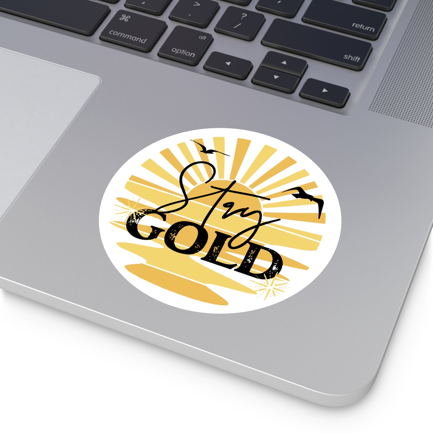 Stay Gold Sunrise Round Indoor\Outdoor Vinyl Sticker Decal