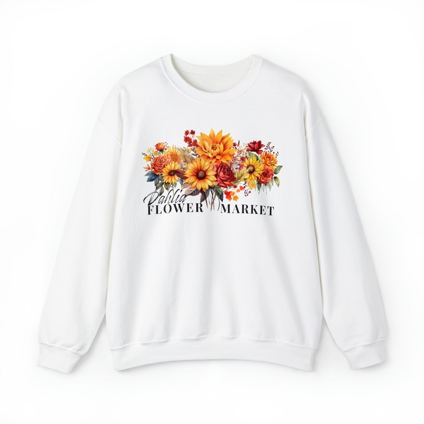 Dahlia Fall Flower Market Unisex Heavy Blend™ Crewneck Sweatshirt