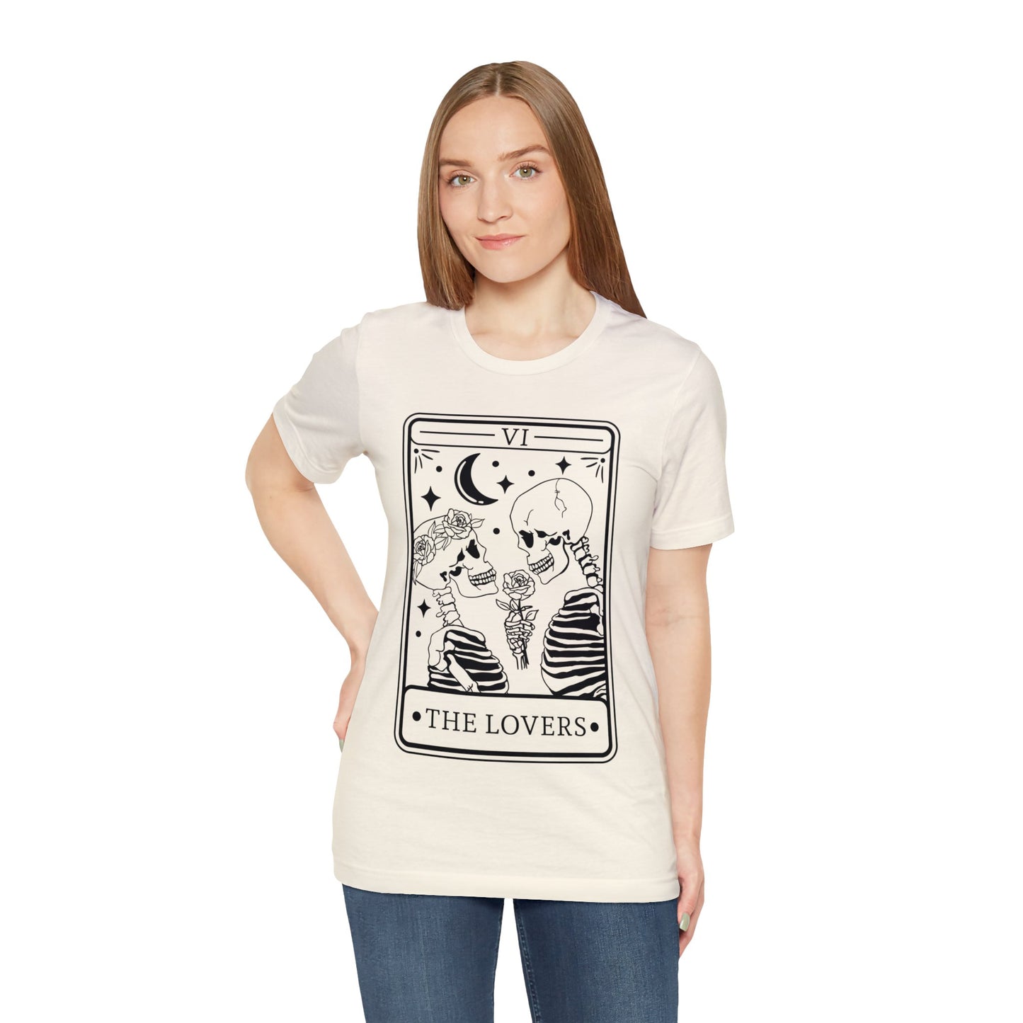 Skeleton Couple Tarot Card Unisex Jersey Short Sleeve Tee