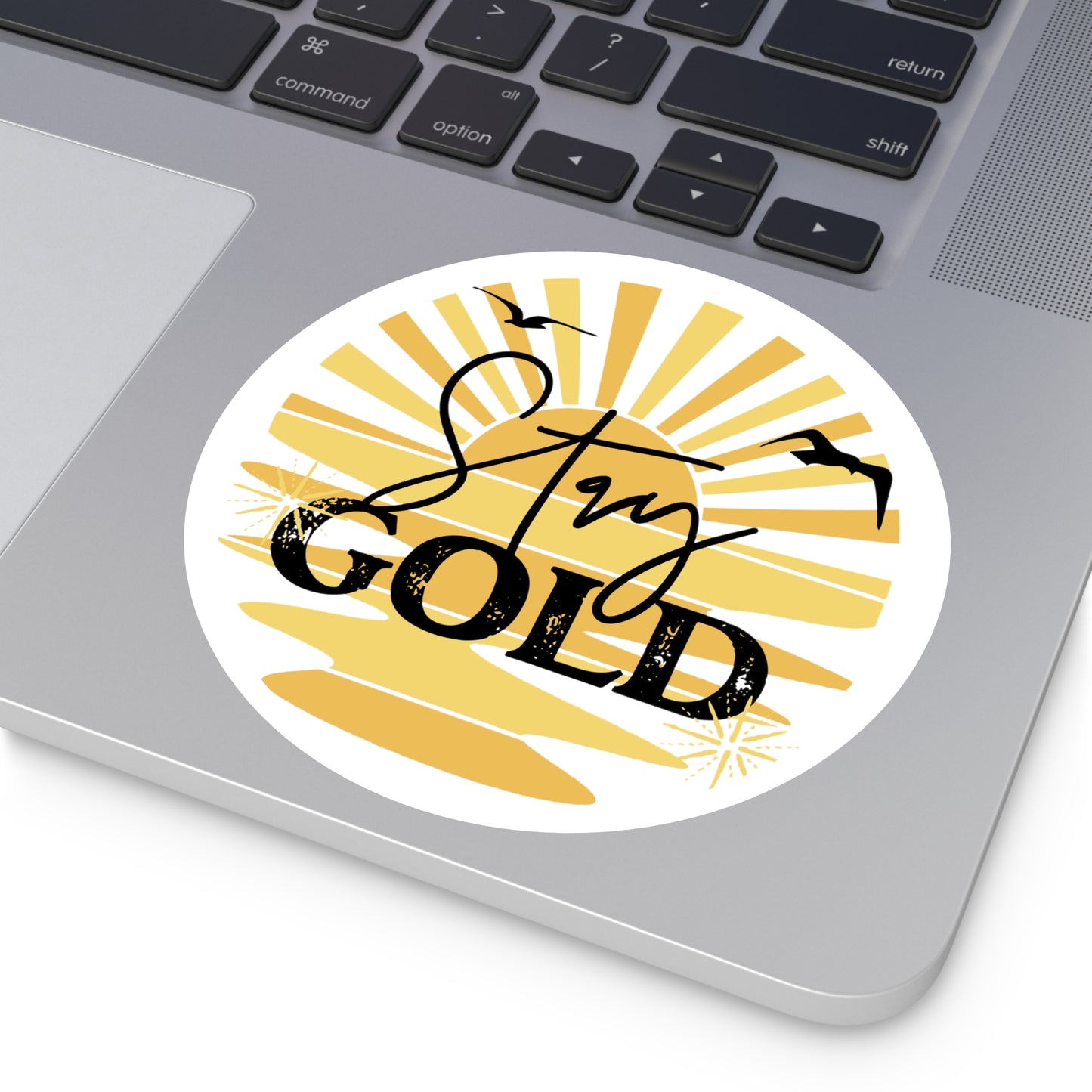 Stay Gold Sunrise Round Indoor\Outdoor Vinyl Sticker Decal