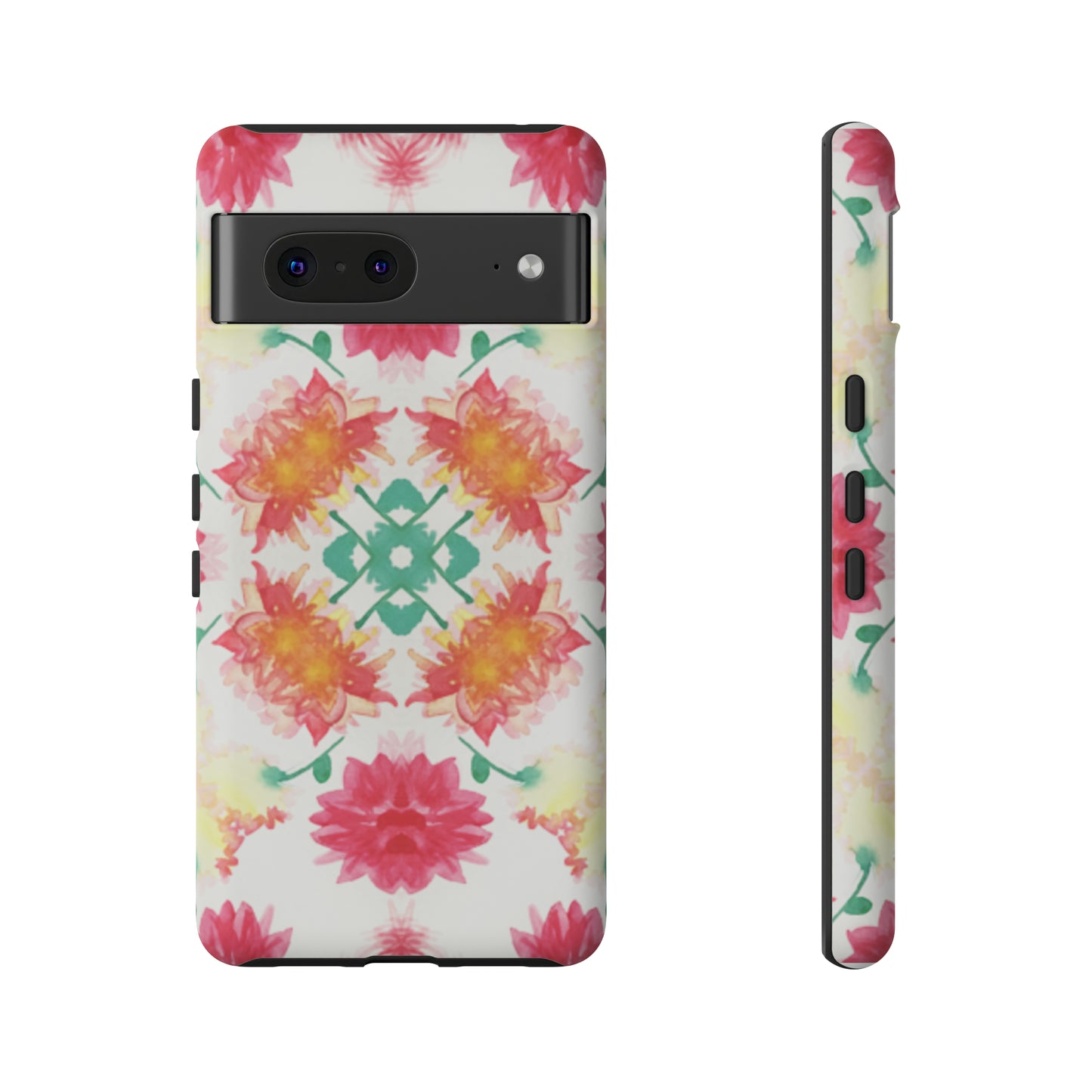 Sweet Magnolia Watercolor Tough Phone Case, Pink/Red Floral Smartphone Cover