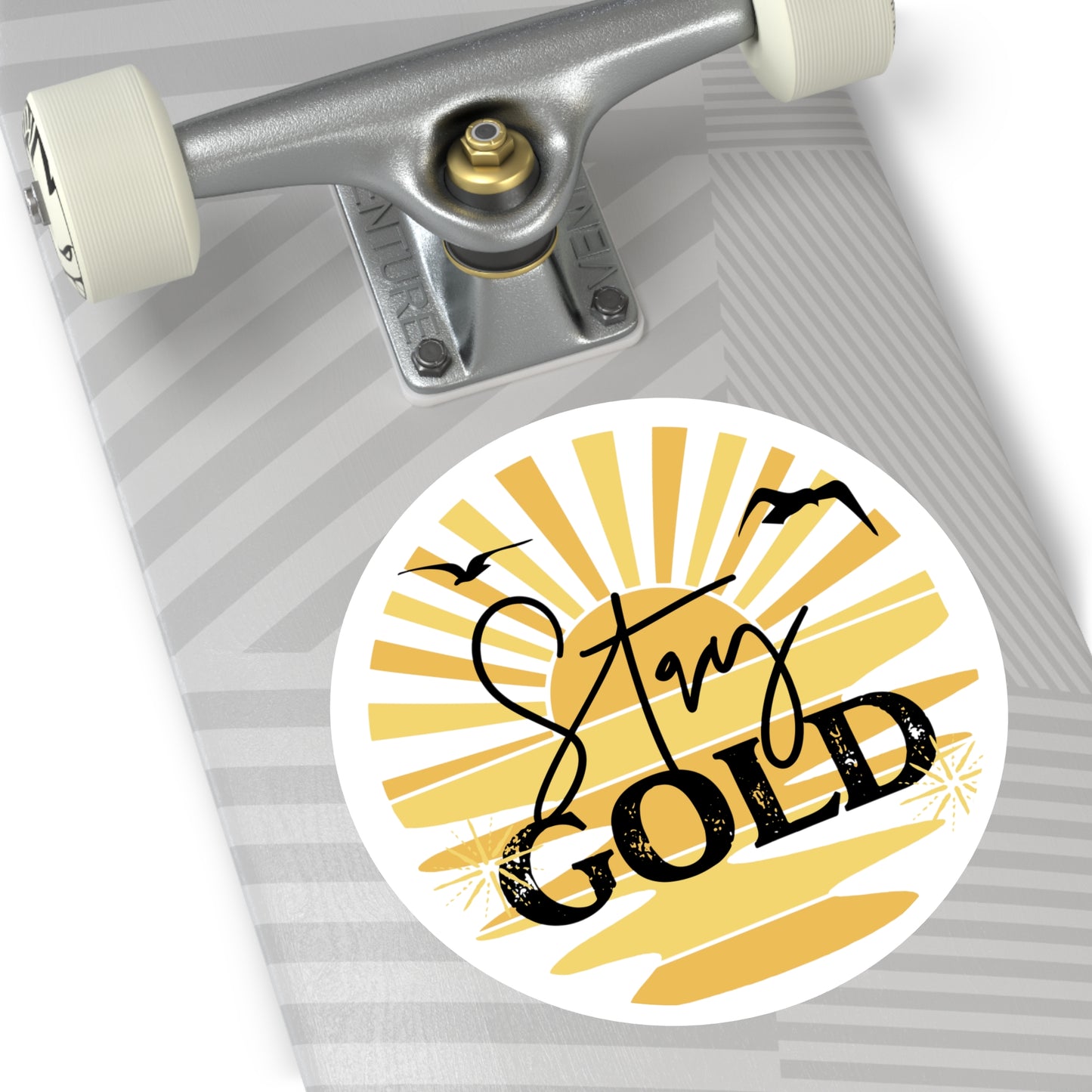 Stay Gold Sunrise Round Indoor\Outdoor Vinyl Sticker Decal