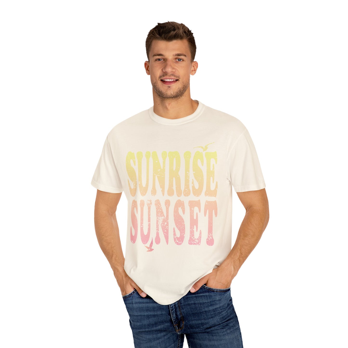 Sunrise Sunset Distressed Ombre Tee Unisex Garment-Dyed T-shirt