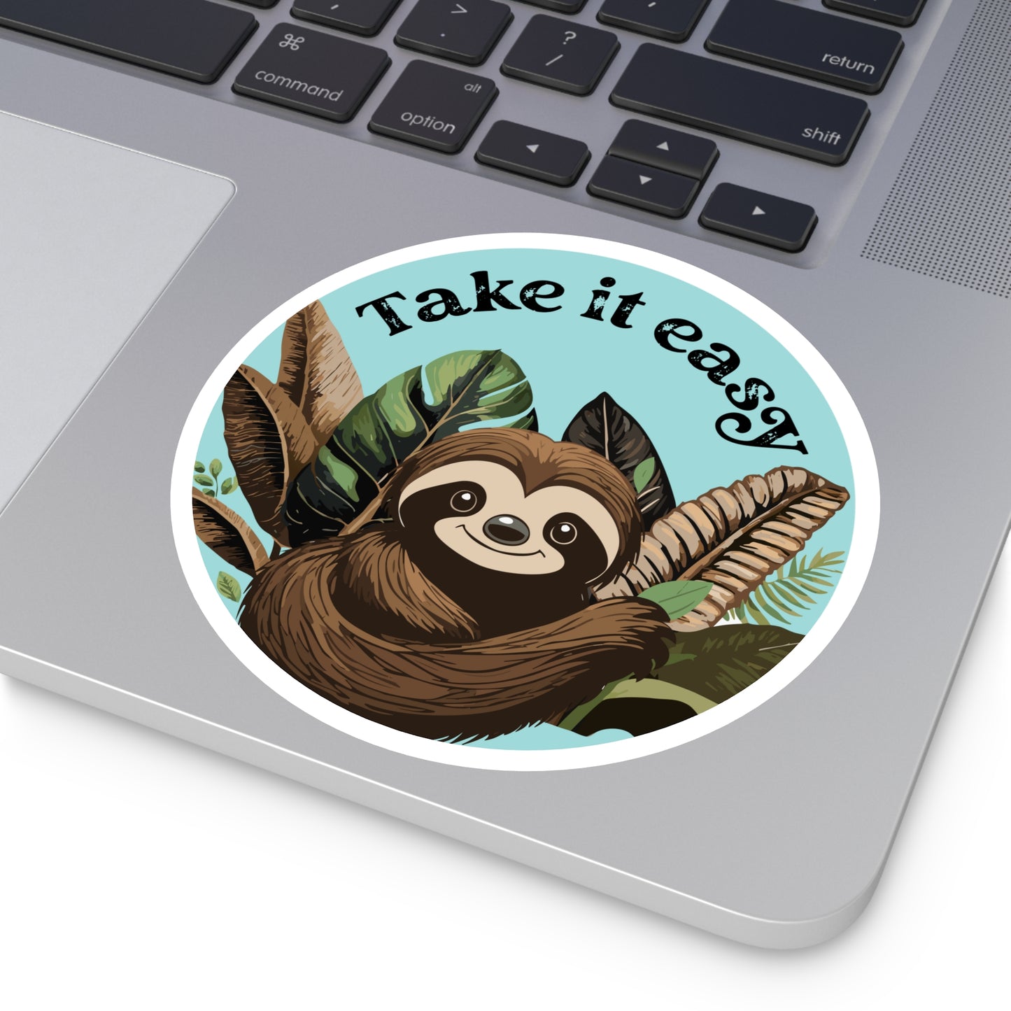 Take It Easy Sloth Indoor\Outdoor Round Vinyl Decal