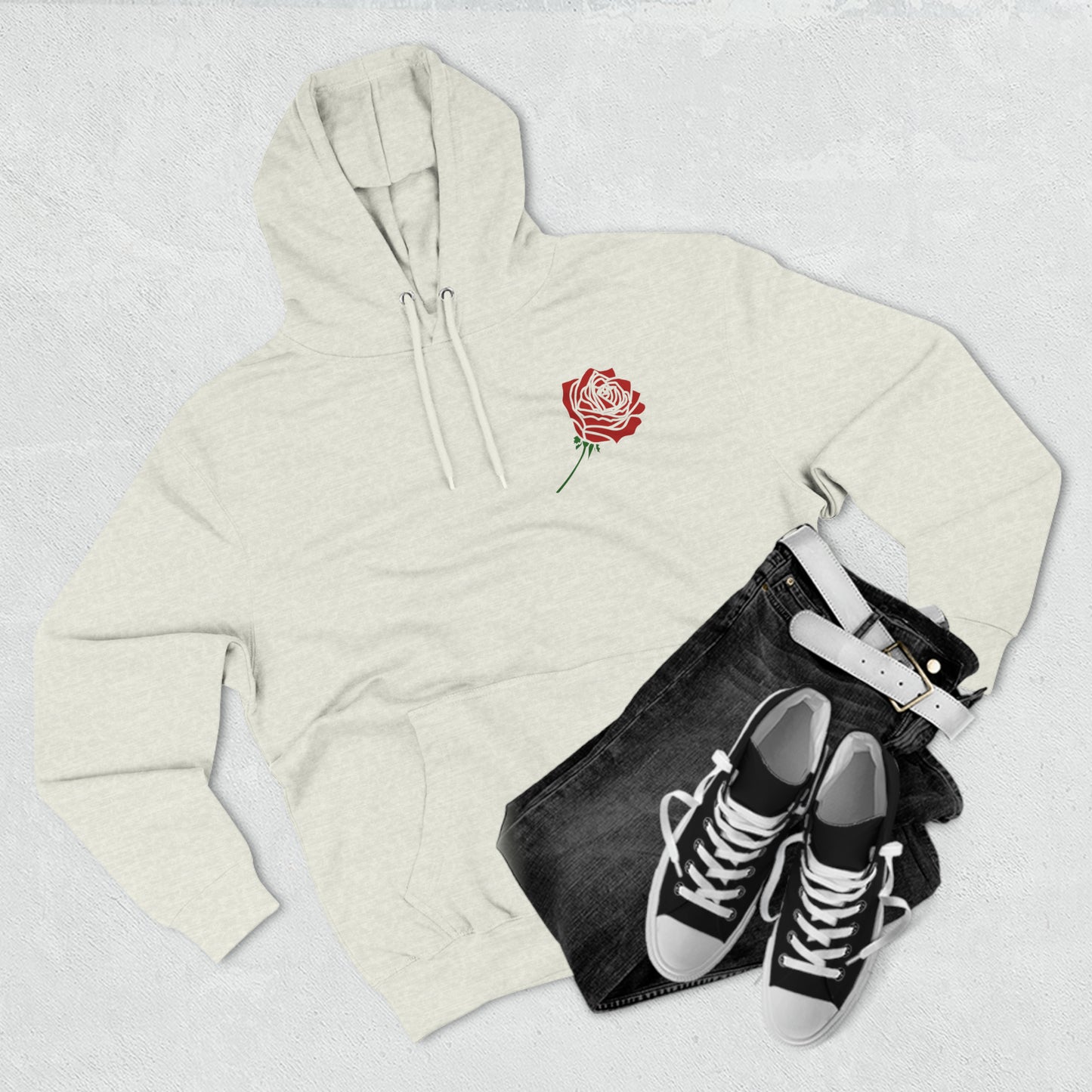 Red Rose Premium Pullover Hoodie