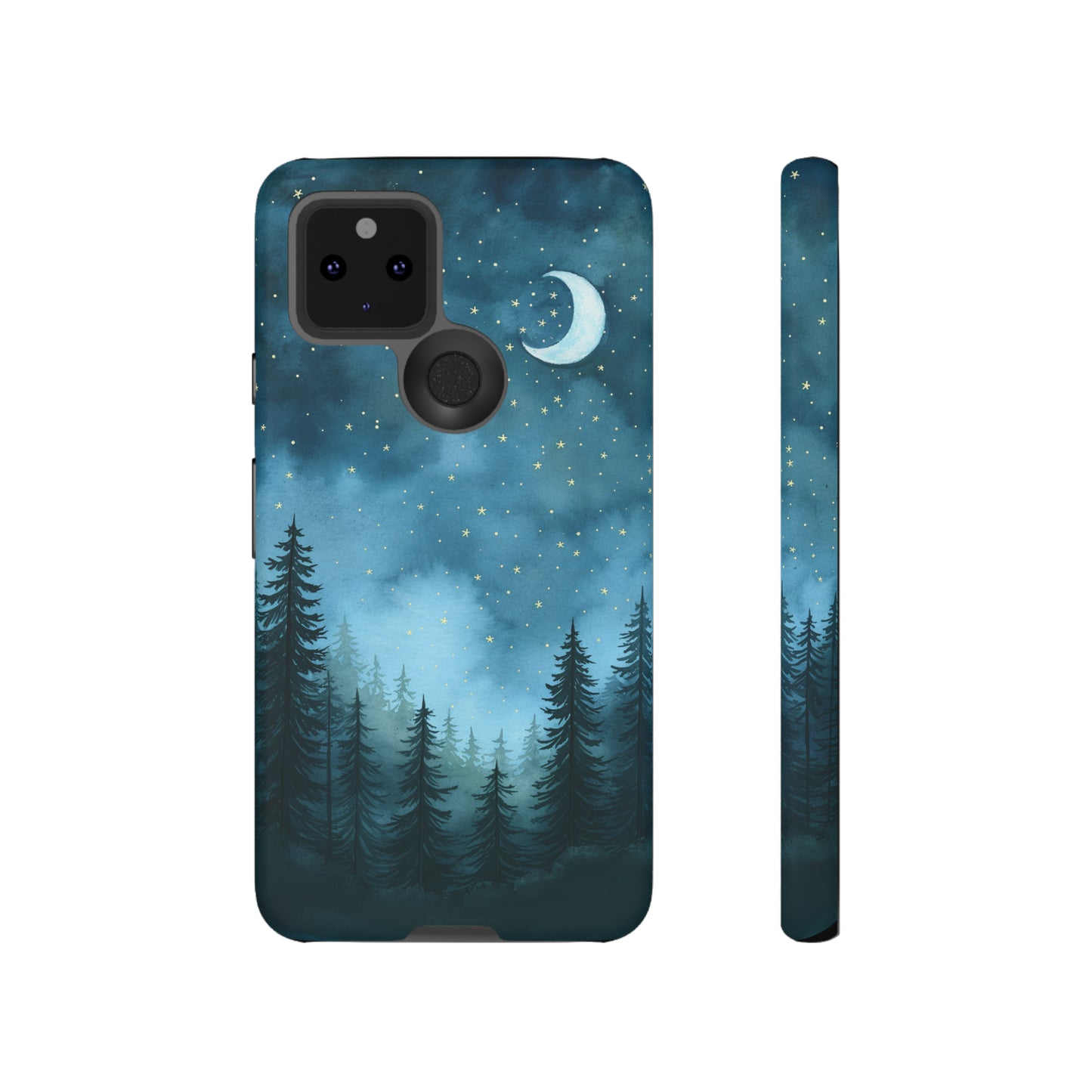 Forest Night Watercolor Tough Phone Case, Outdoors Smartphone Cover