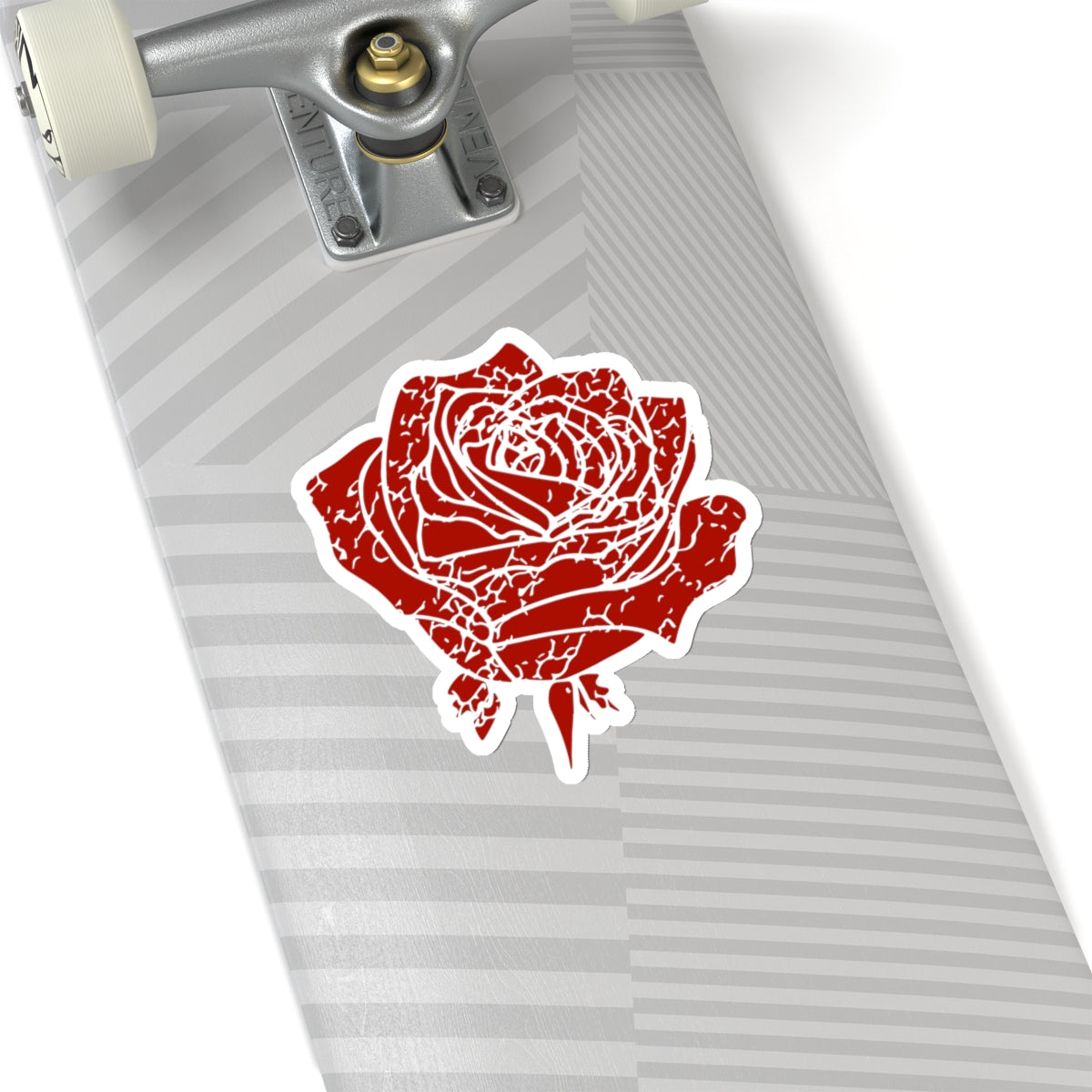 Distressed Red Rose Vinyl Sticker