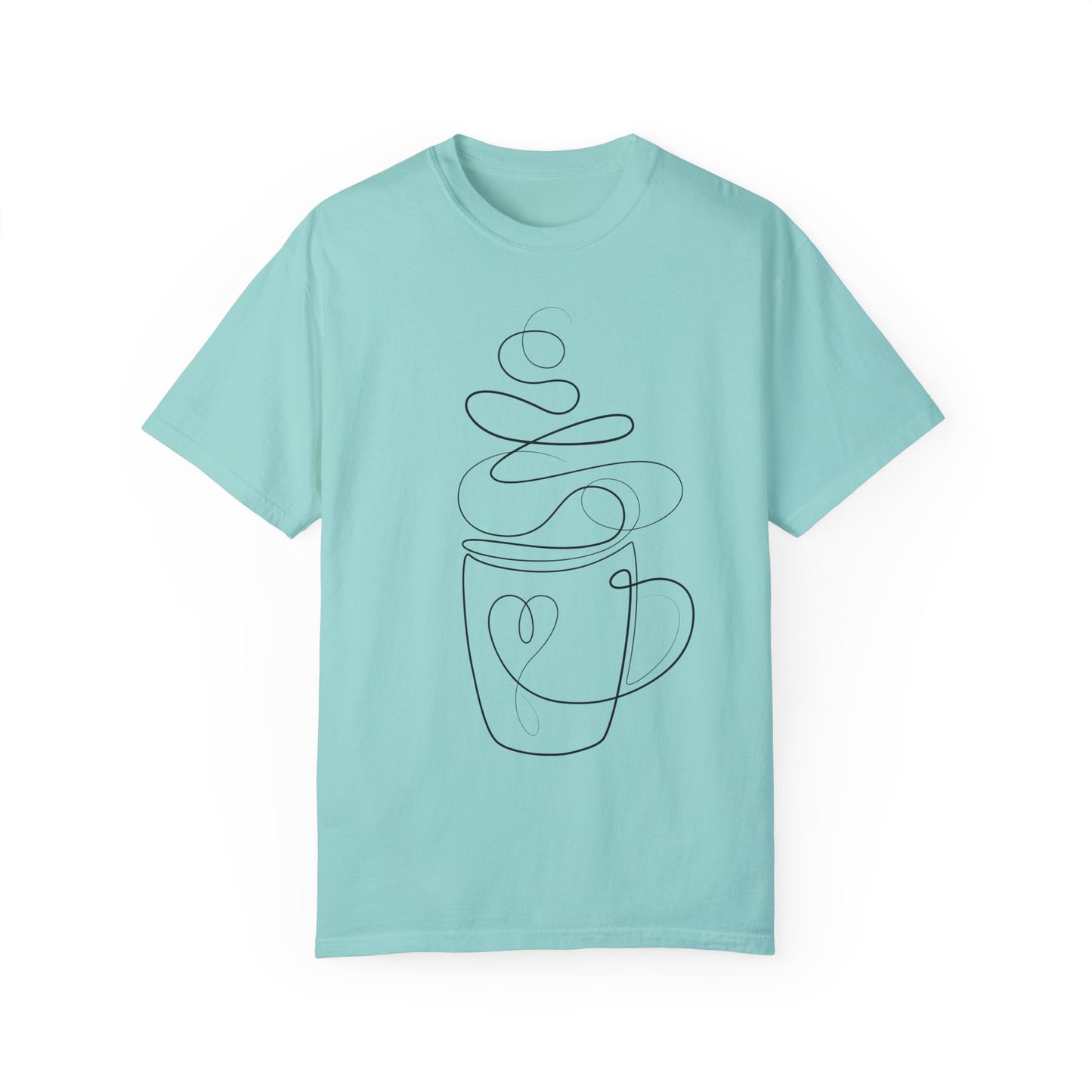 Coffee Cup Line Art Oversized Unisex T-Shirt