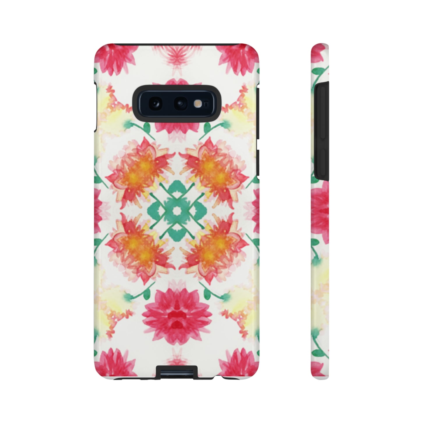 Sweet Magnolia Watercolor Tough Phone Case, Pink/Red Floral Smartphone Cover