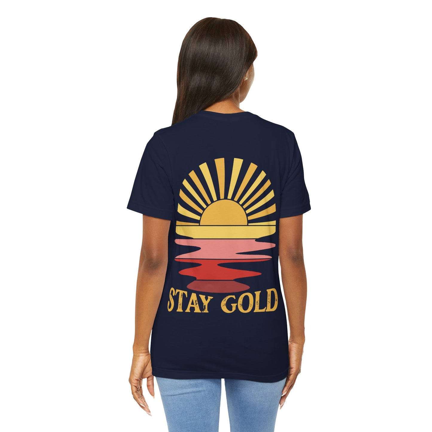 Stay Gold Pink Sunset Unisex Jersey Short Sleeve Tee, Books, outsider, graphic tee, summer