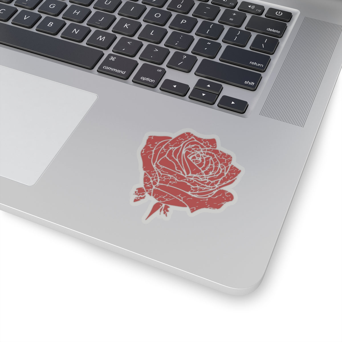 Distressed Red Rose Vinyl Sticker