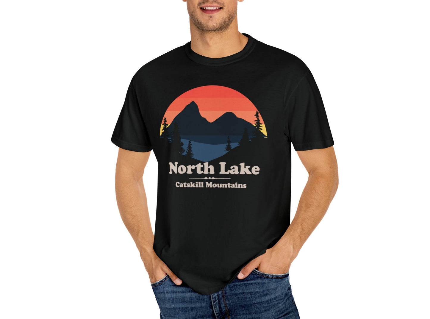 North Lake Catskill Mountains Unisex Garment-Dyed T-shirt