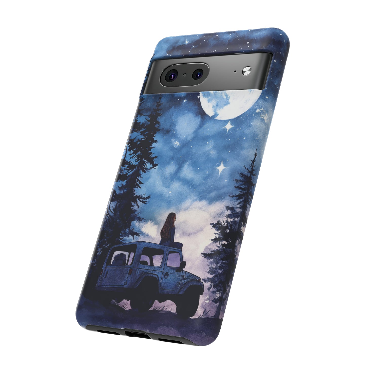 Forest Night Truck-Girl Traveler Watercolor Tough Phone Case