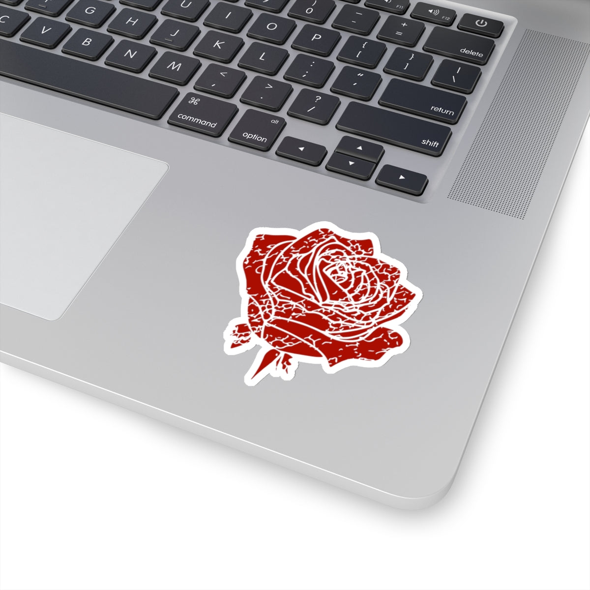 Distressed Red Rose Vinyl Sticker