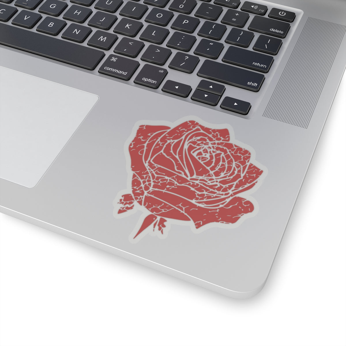 Distressed Red Rose Vinyl Sticker