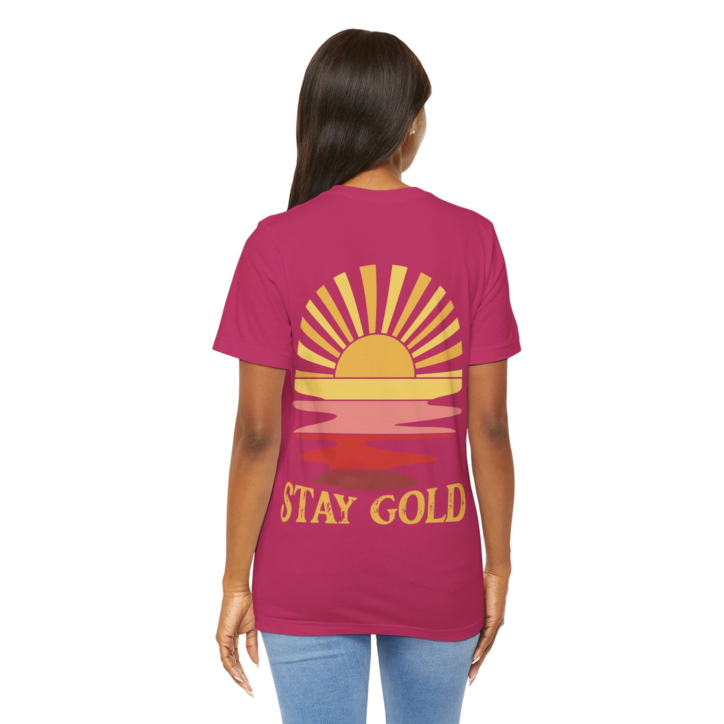 Stay Gold Pink Sunset Unisex Jersey Short Sleeve Tee, Books, outsider, graphic tee, summer