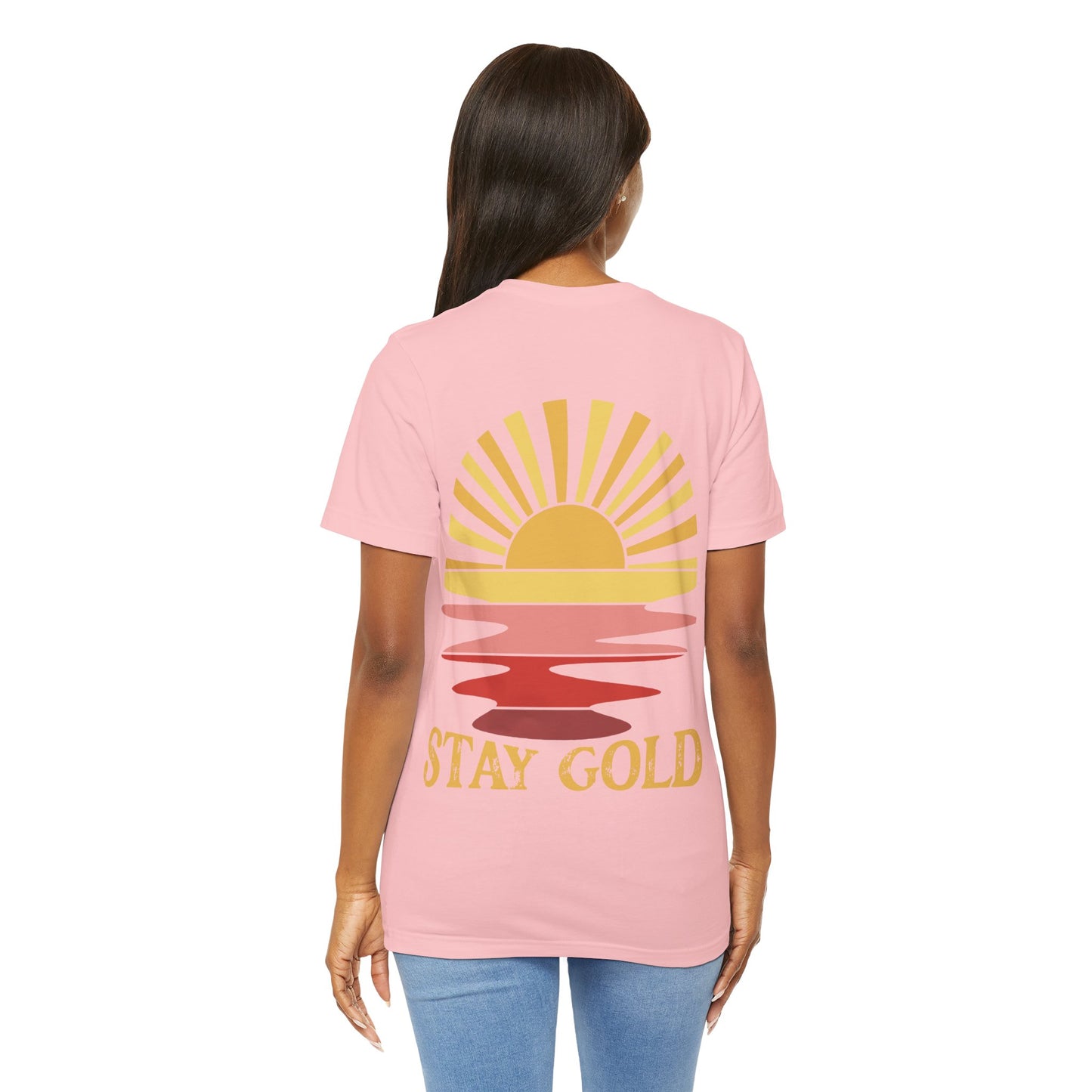 Stay Gold Pink Sunset Unisex Jersey Short Sleeve Tee, Books, outsider, graphic tee, summer