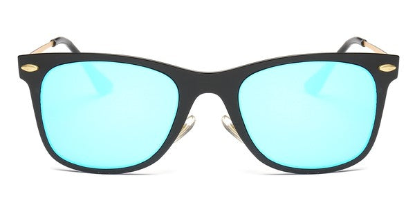 Classic Horn Rimmed Square Sunglasses with Color Lenses