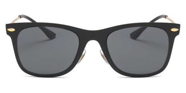 Classic Horn Rimmed Square Sunglasses with Color Lenses