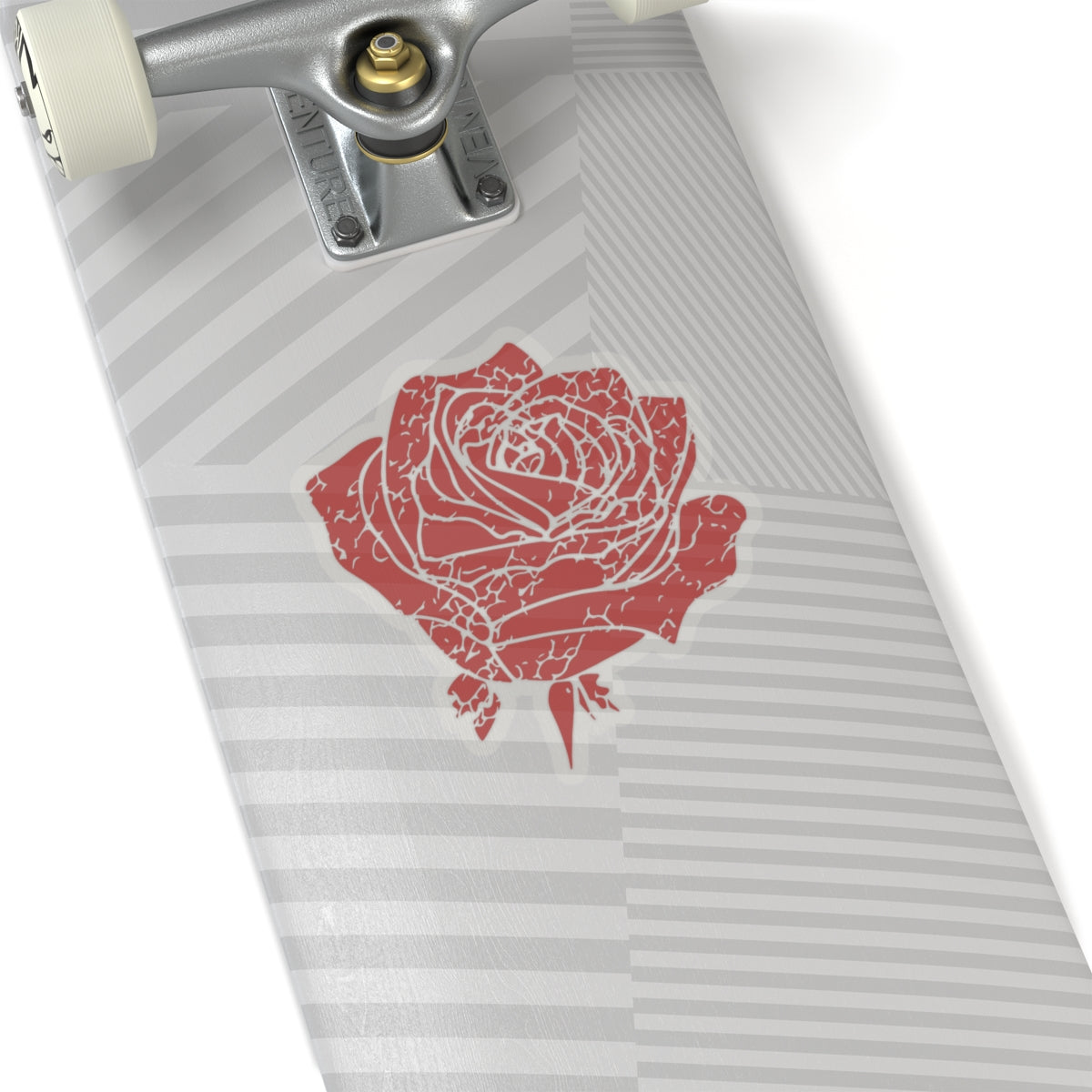 Distressed Red Rose Vinyl Sticker