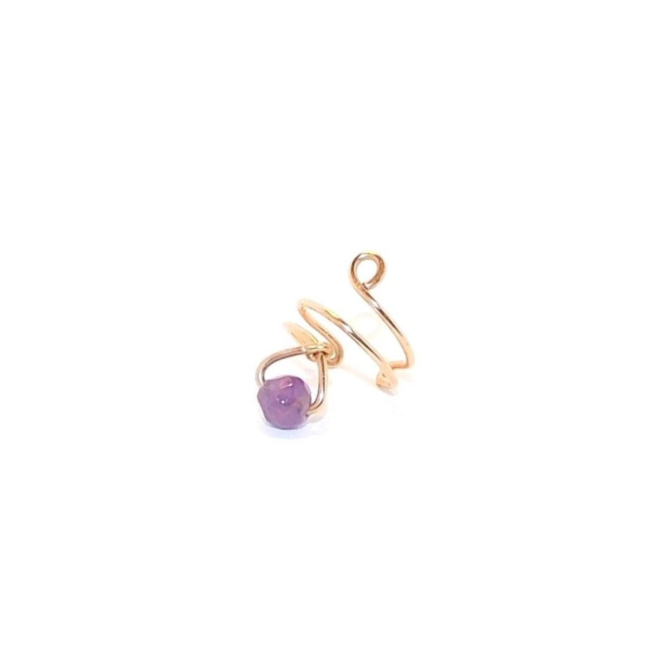 Amethyst Wire Wrapped Conch Ear Cuff