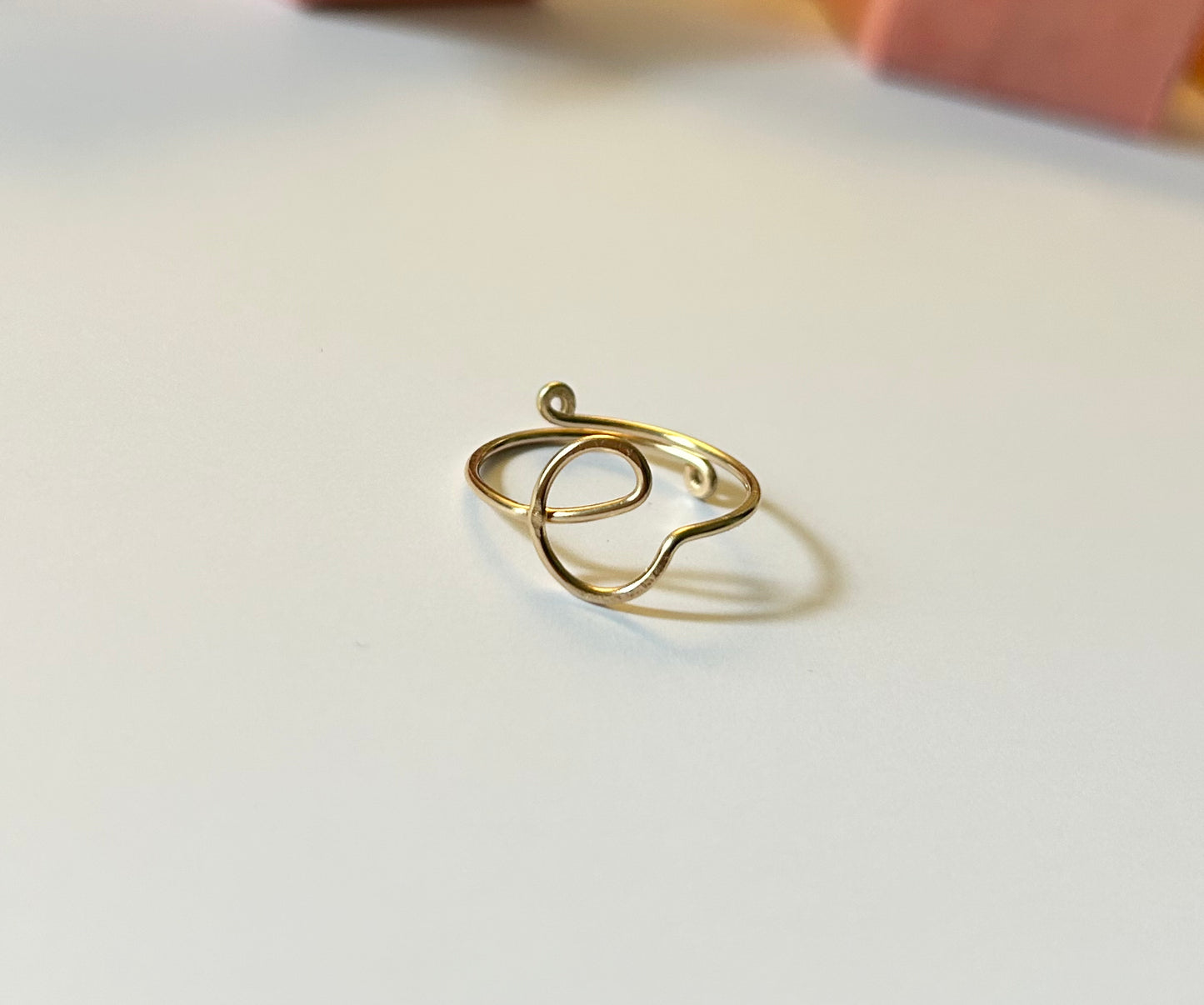 Script Letter Adjustable Initial Ring A-Z