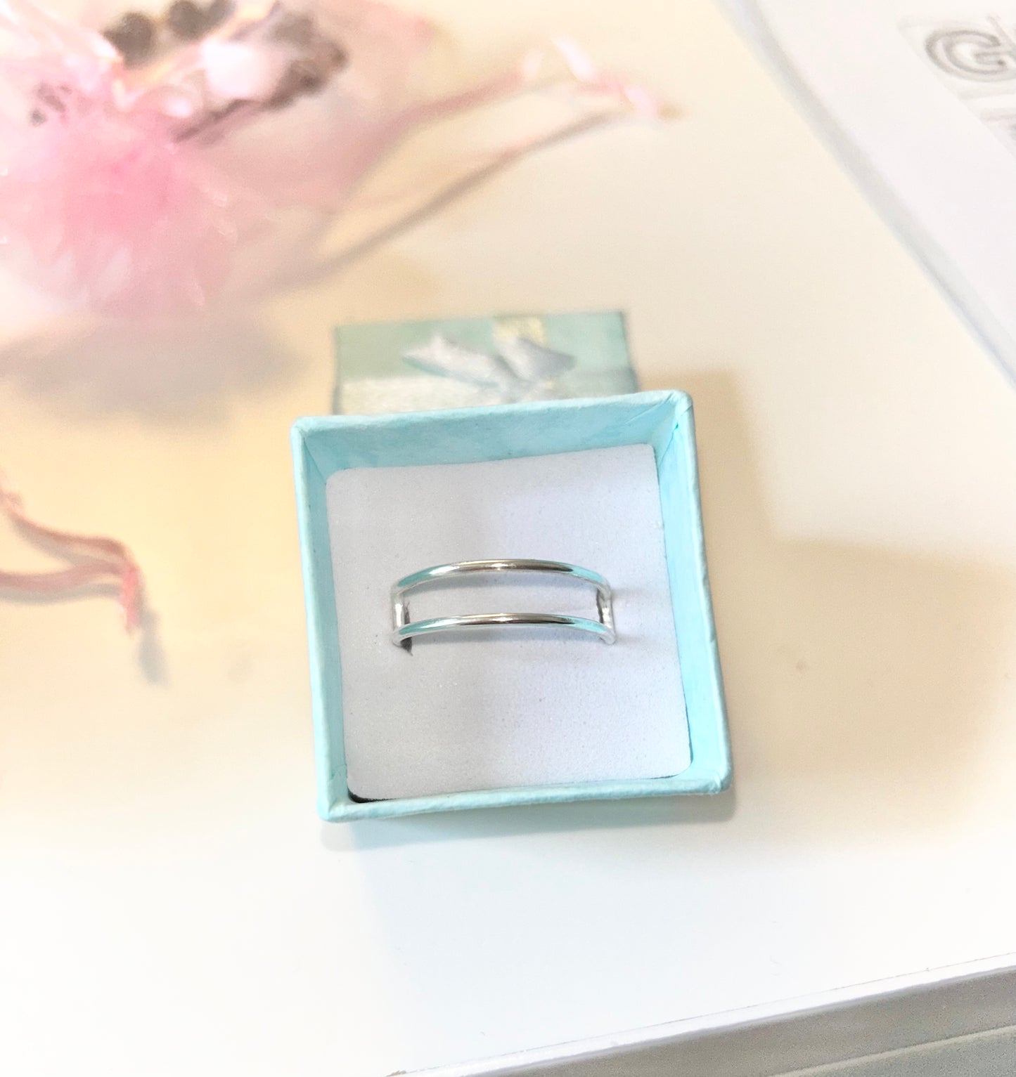 Sterling Silver Curved Rectangle Ring