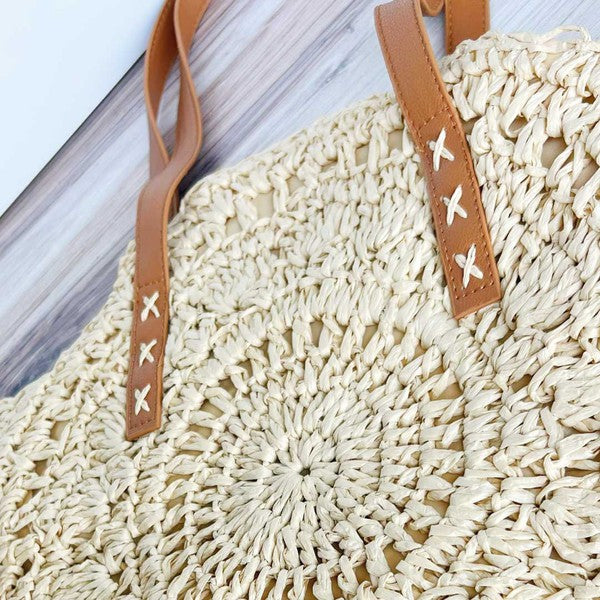 Isla Woven Straw Beach Bag