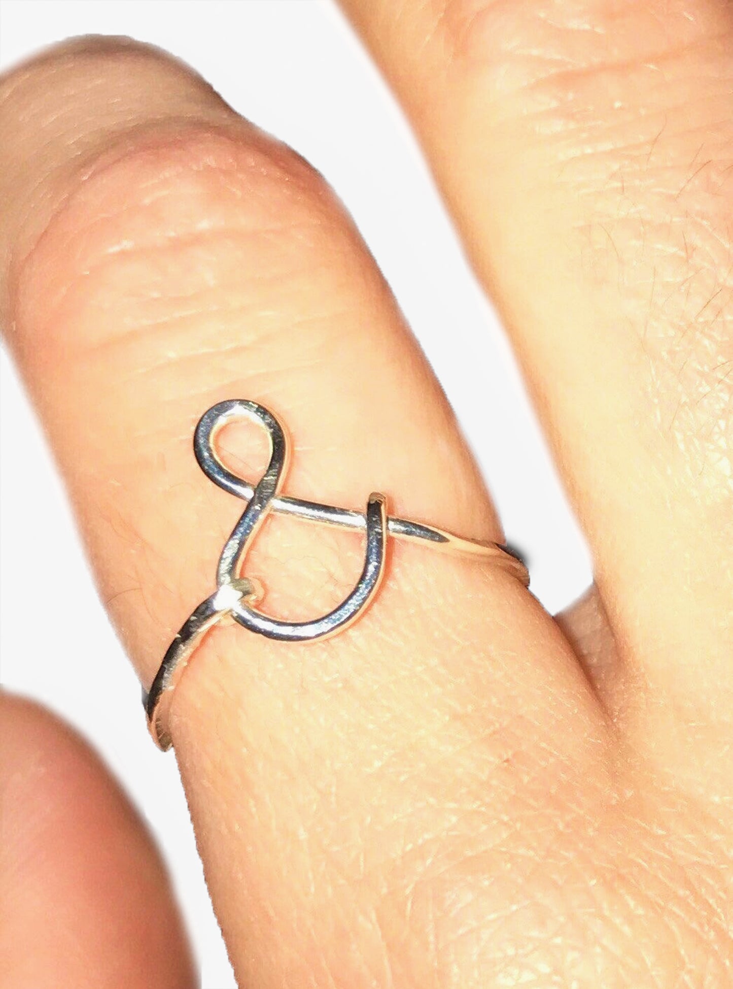 Ampersand Symbol Wire Wrapped Sterling Silver Ring