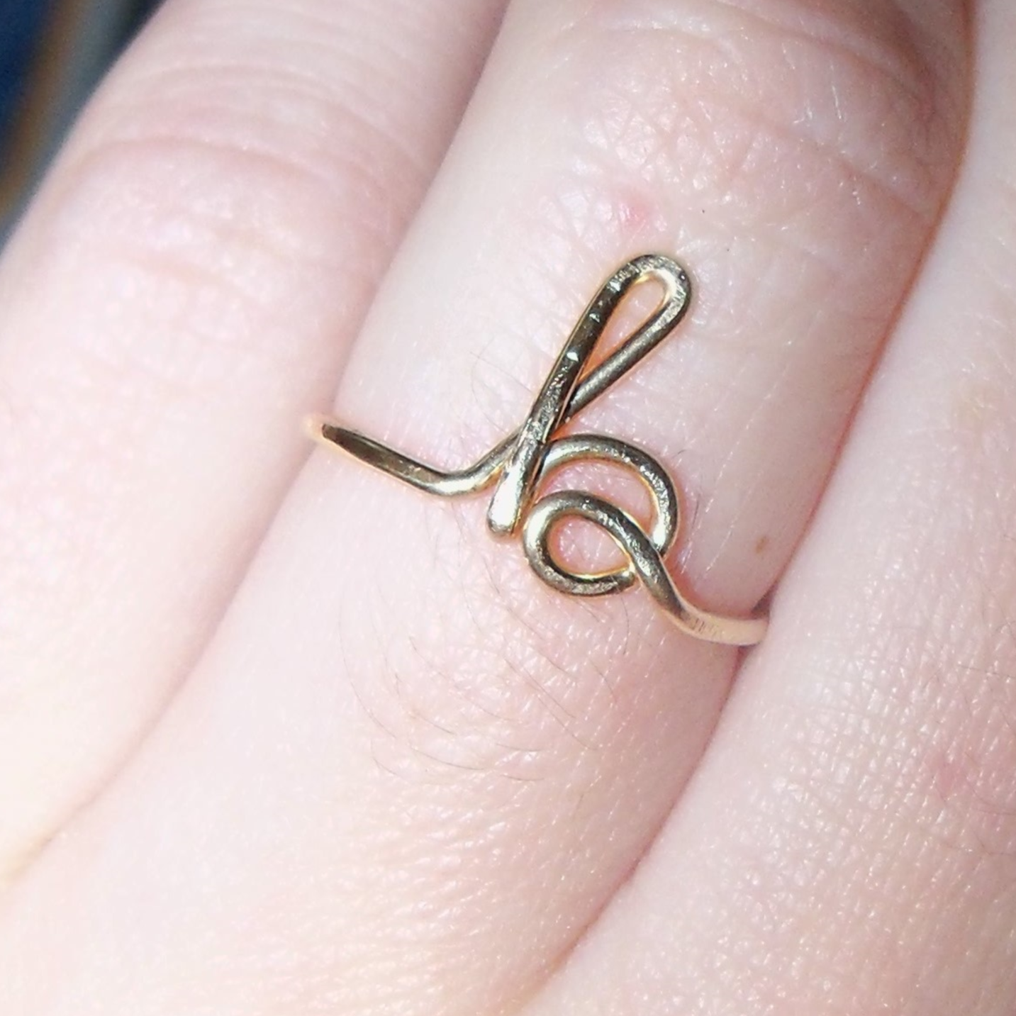 Script Letter Adjustable Initial Ring A-Z