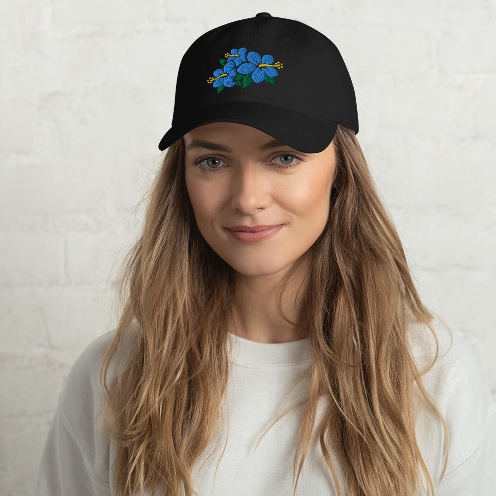 Hibiscus Flowers Embroidered Dad hat