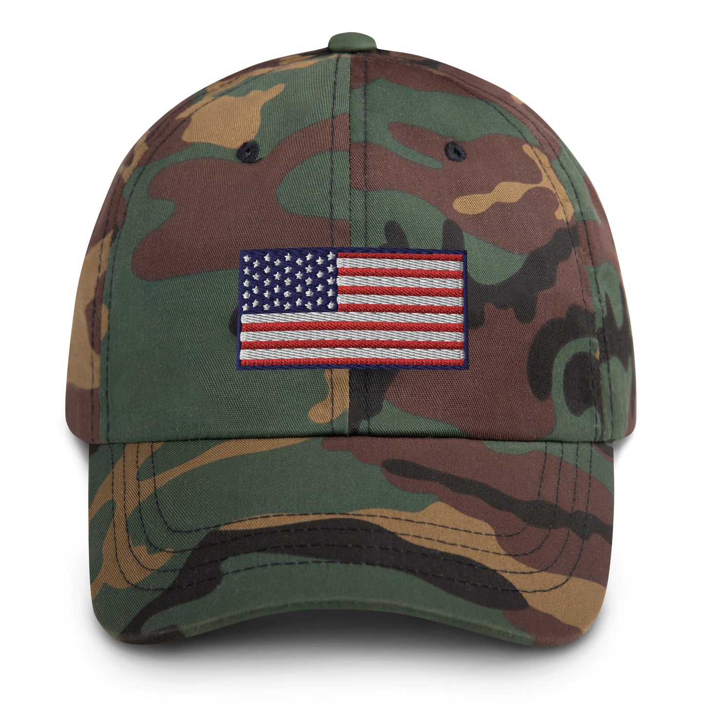 American Flag Embroidered Dad Hat