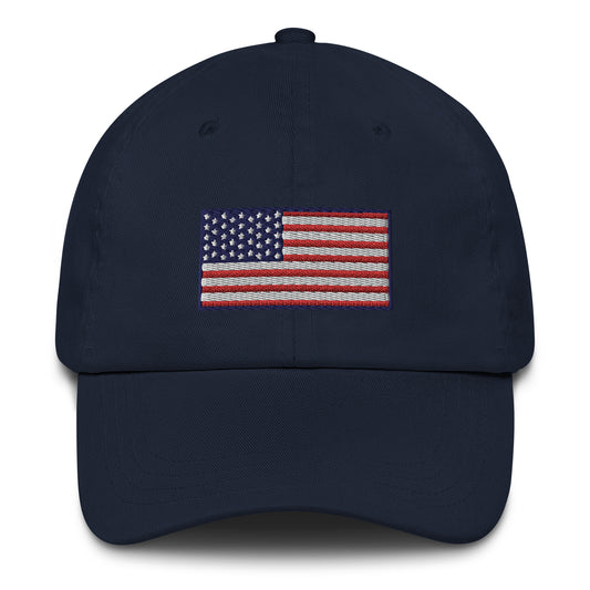 American Flag Embroidered Dad Hat