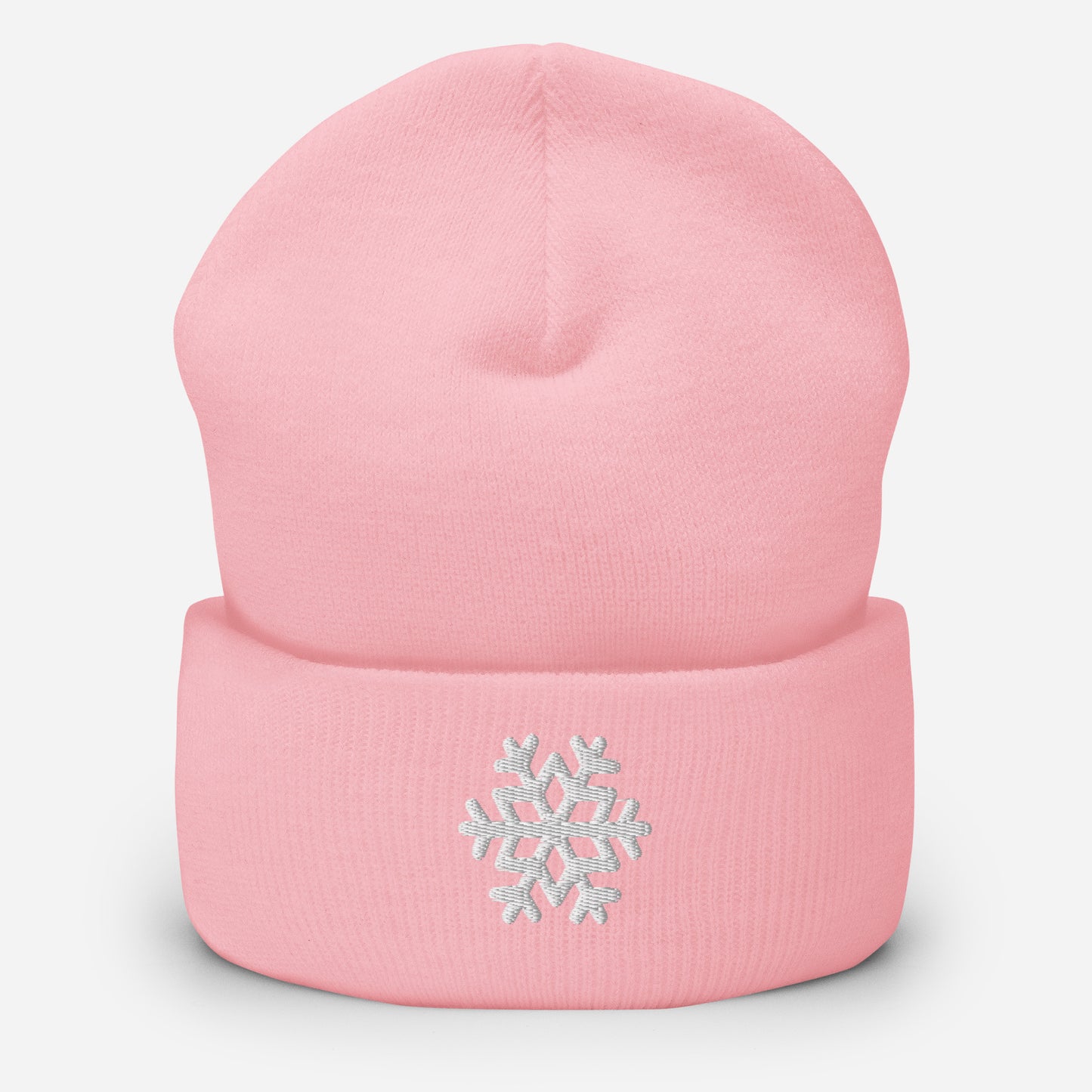 Snowflake Embroidered Cuffed Beanie