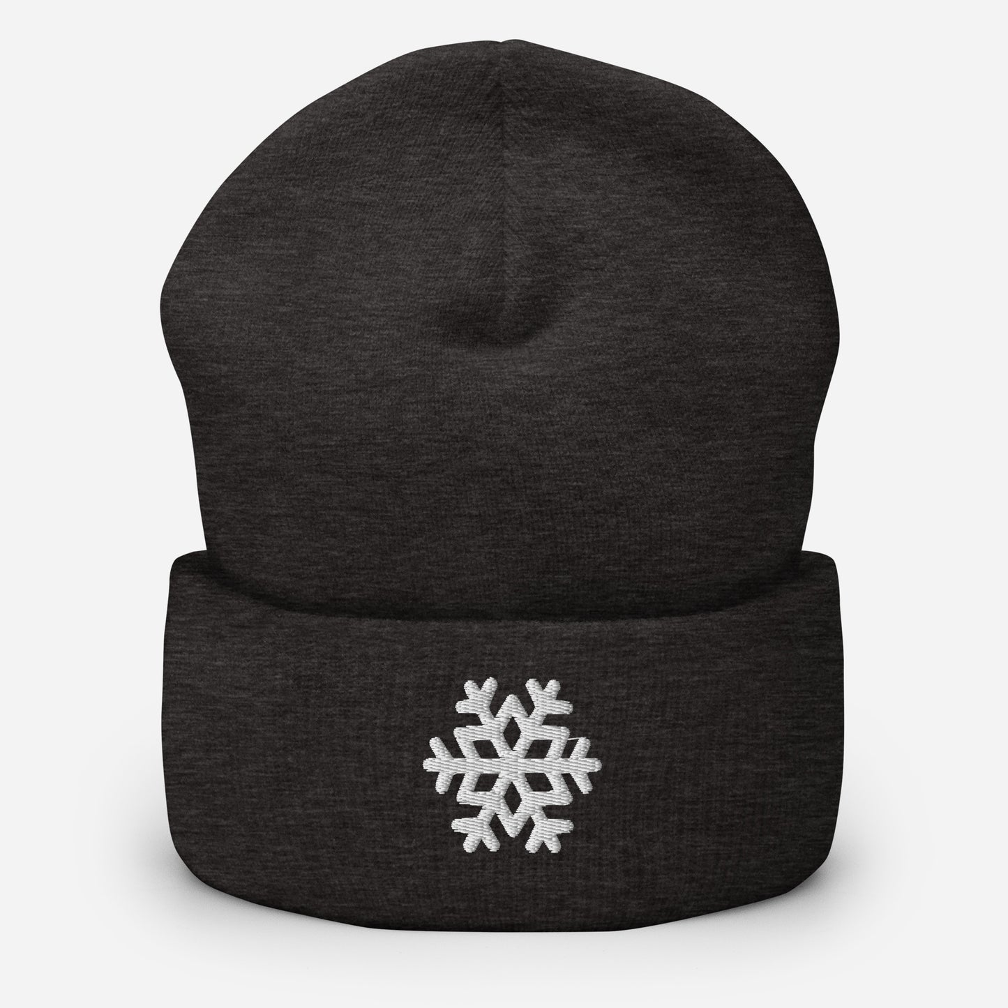 Snowflake Embroidered Cuffed Beanie