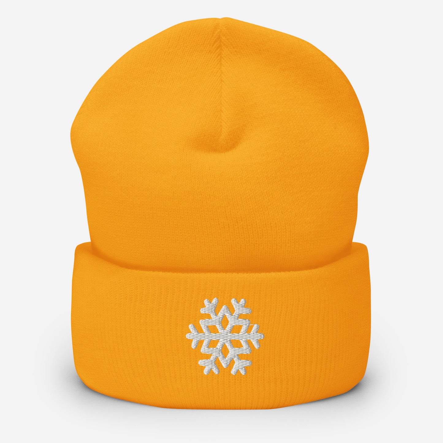 Snowflake Embroidered Cuffed Beanie