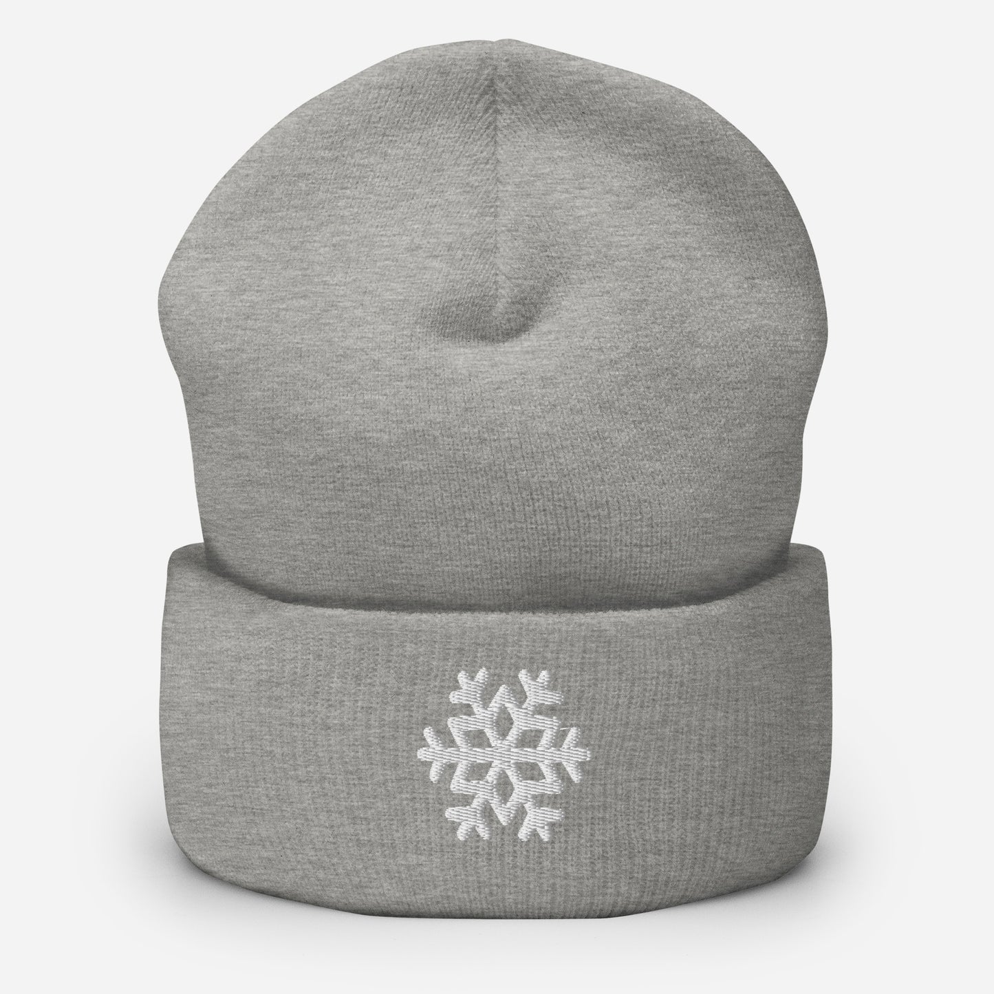 Snowflake Embroidered Cuffed Beanie