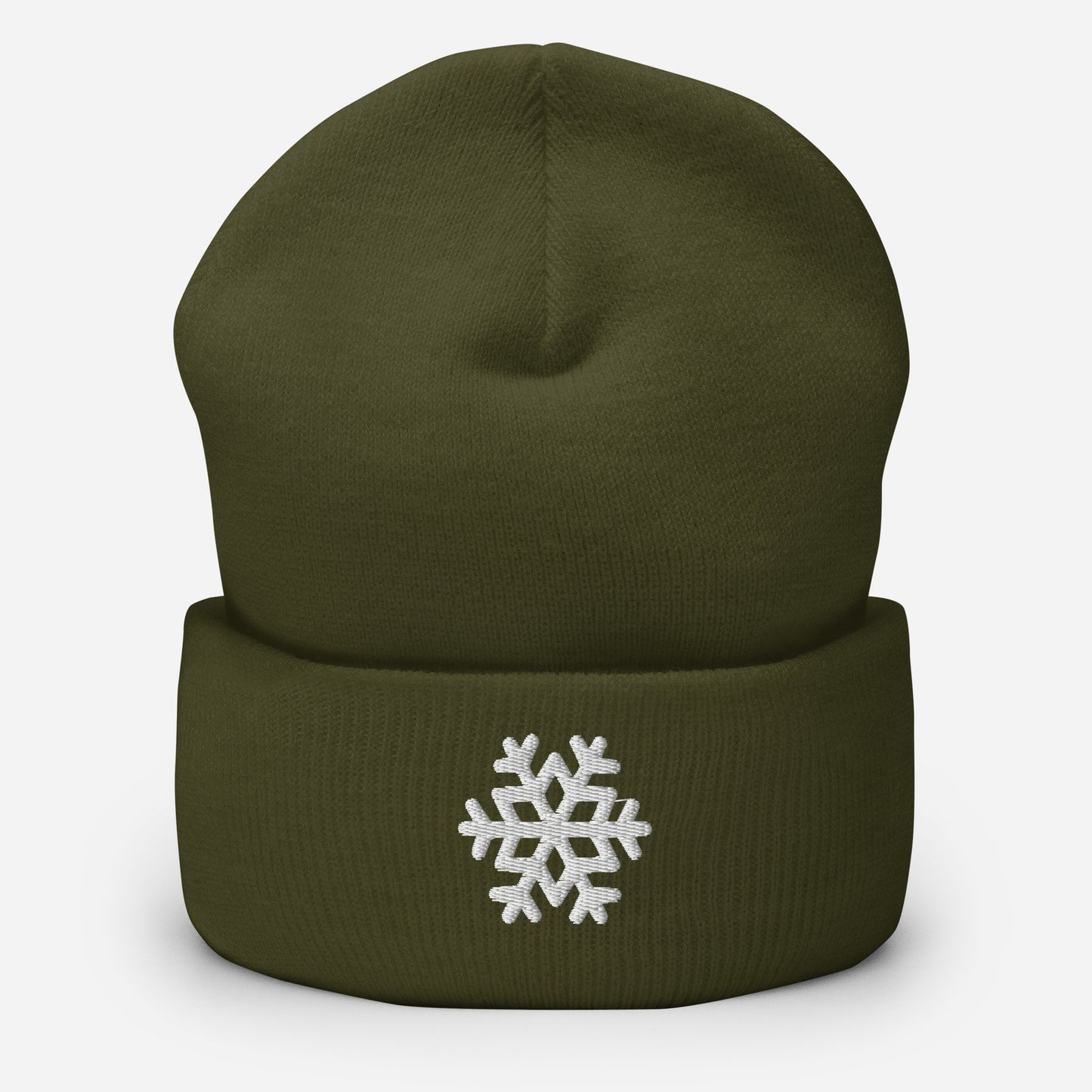 Snowflake Embroidered Cuffed Beanie