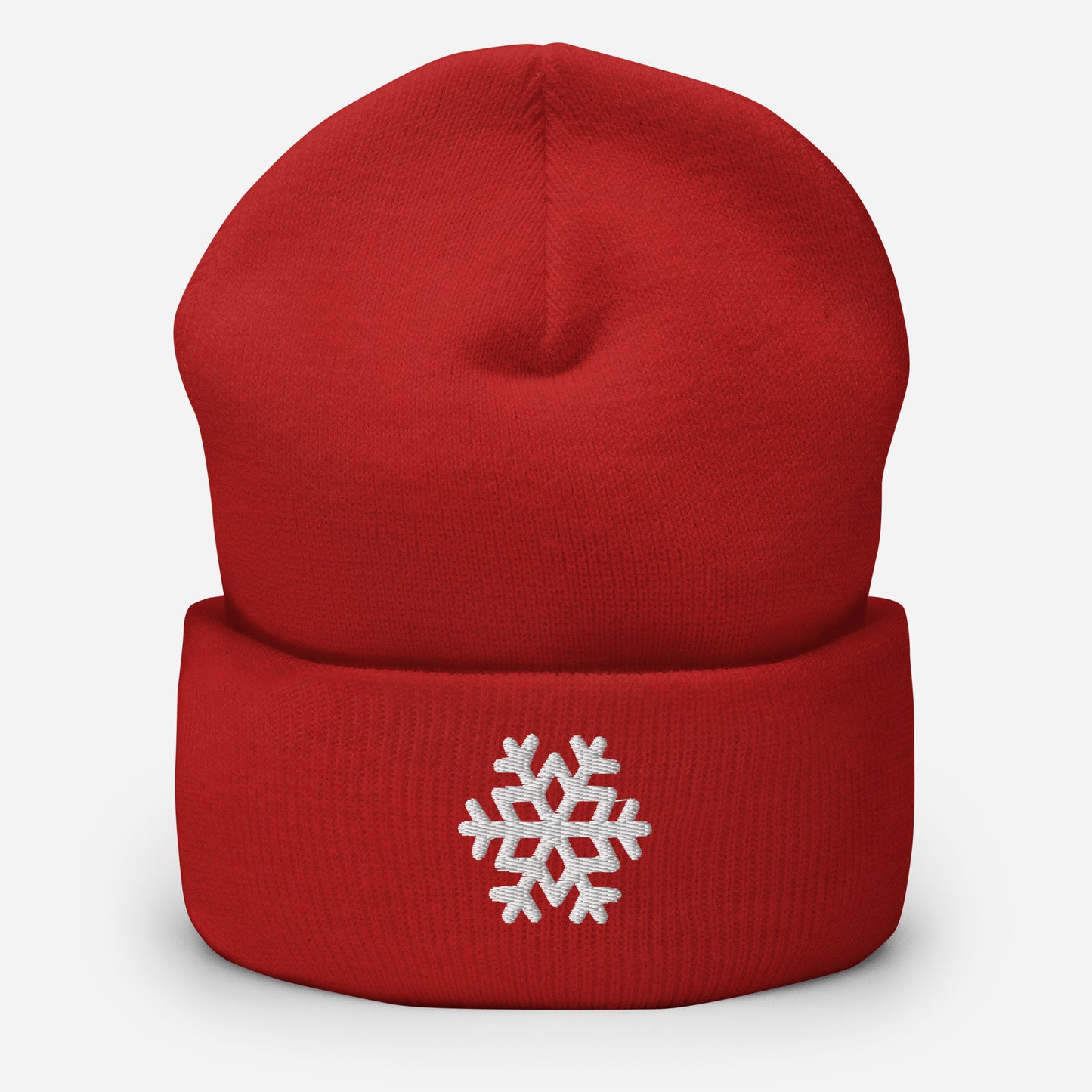 Snowflake Embroidered Cuffed Beanie