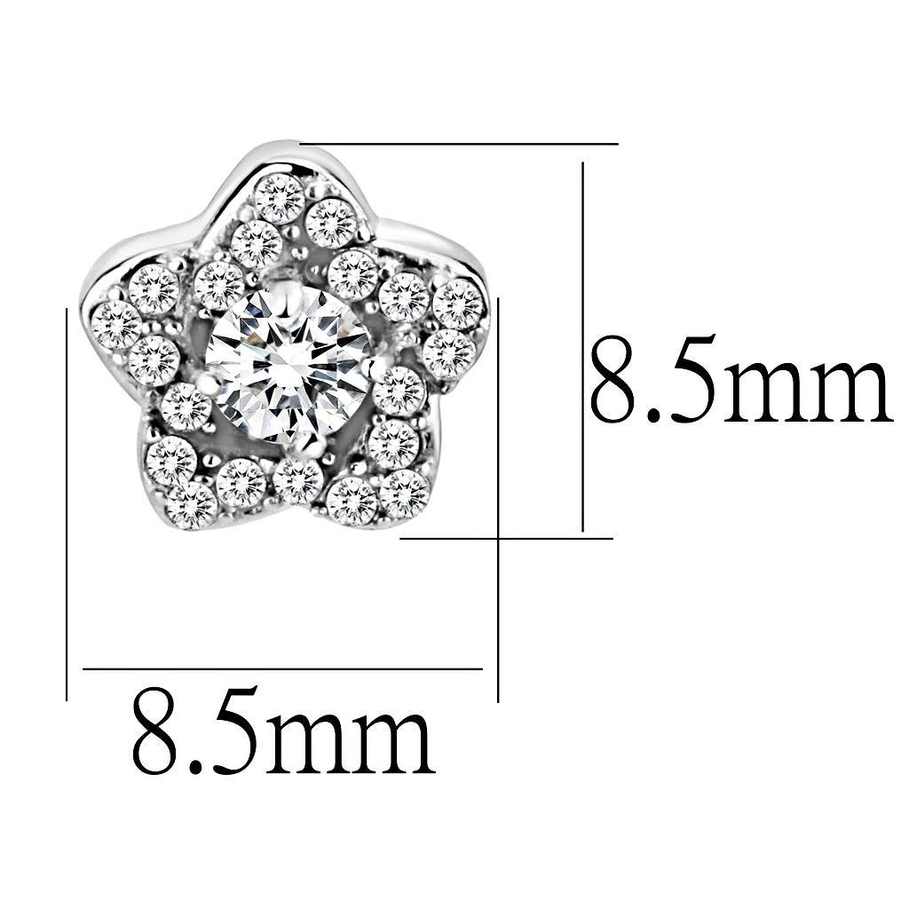 CZ Crystal Star Stainless Steel Stud Earrings