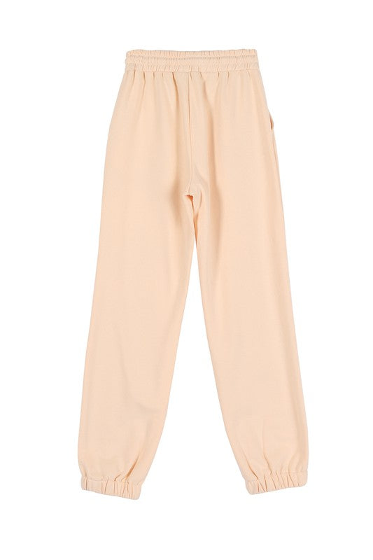 Cream Casual Jogger Sweat Pants