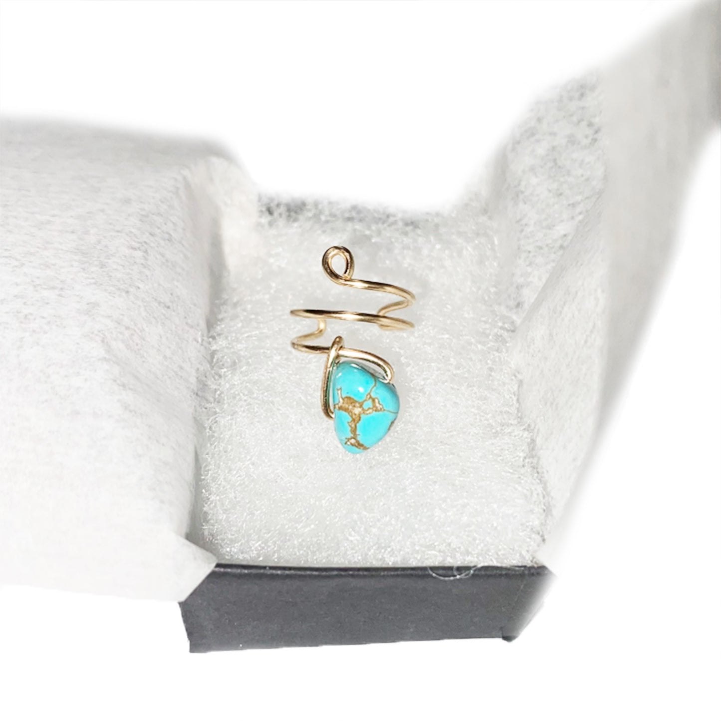 Wire Wrapped Turquoise Stone Ear Cuff