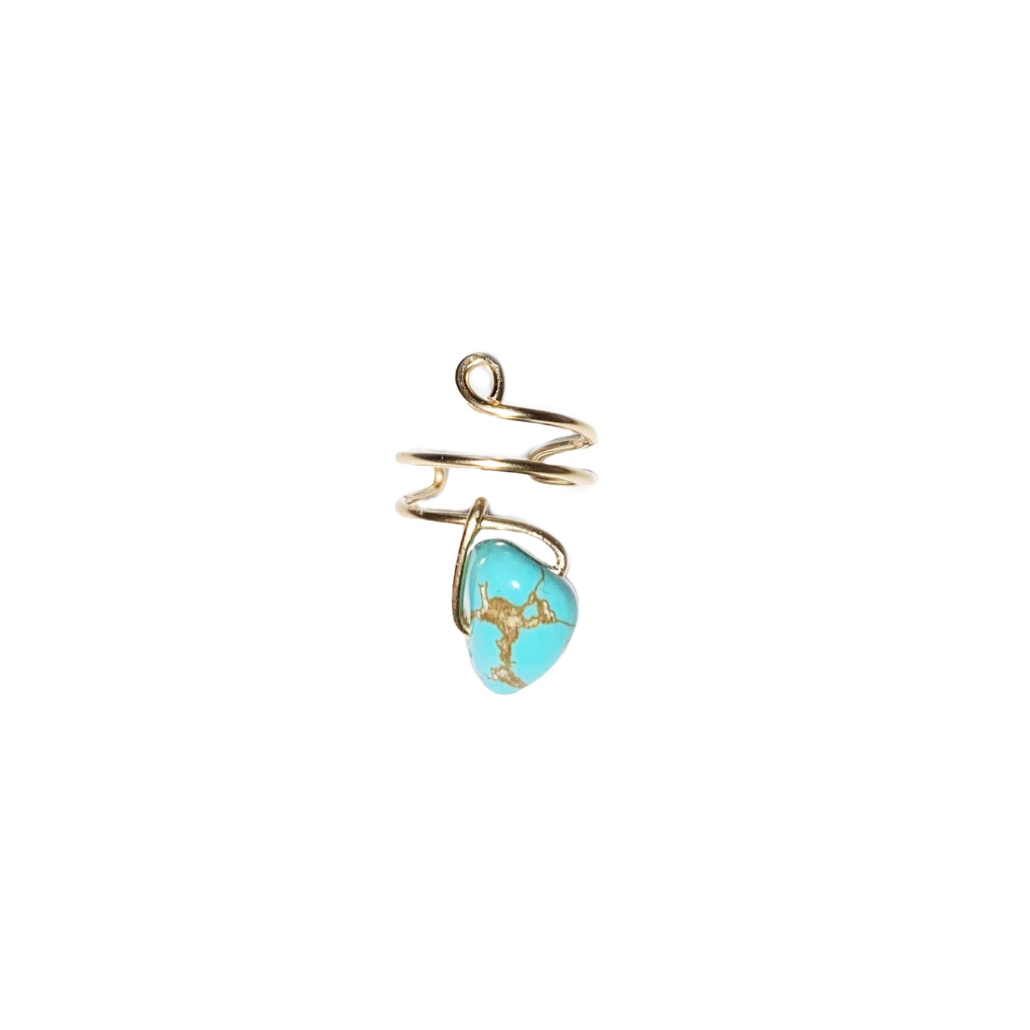 Wire Wrapped Turquoise Stone Ear Cuff