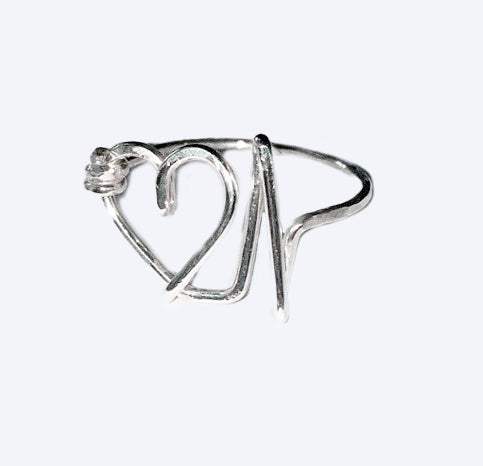 EKG Heart Beat Sterling Silver Ring