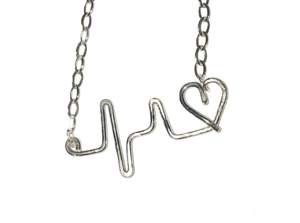 Sterling Silver Heartbeat Necklace