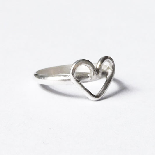 Chunky Sterling Silver Heart Ring