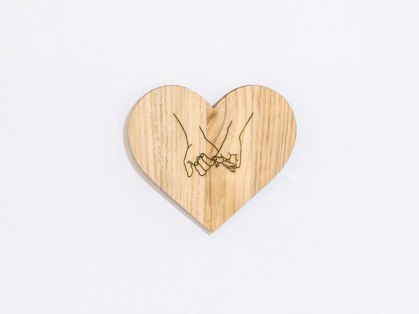 Pinky Promise Custom Engraved Wood Heart Plaque for Couples