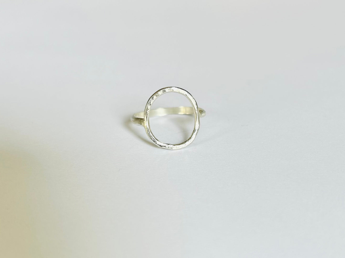 Oval Sterling Silver Ring, Big Open Circle Ring